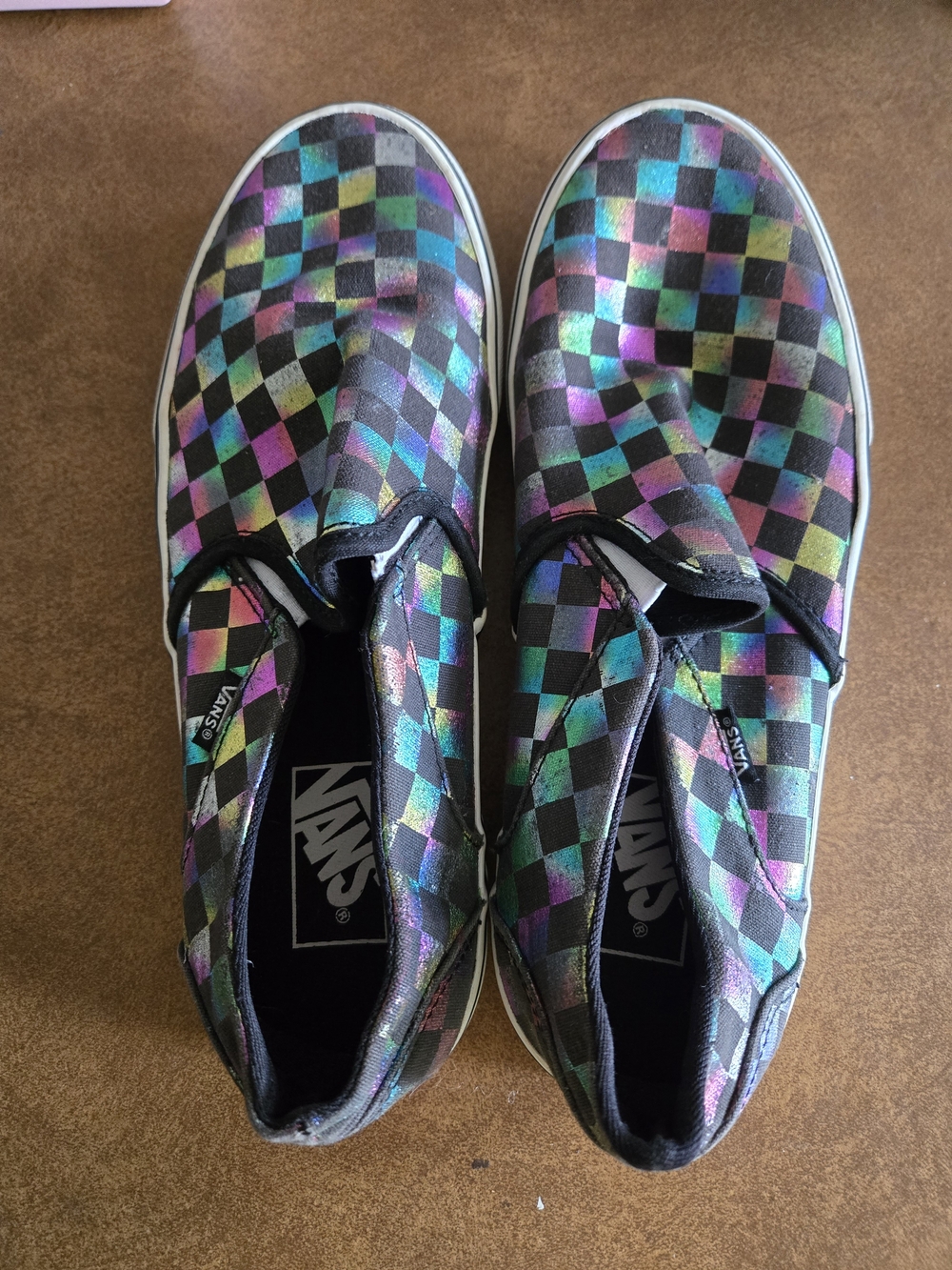 Vans Checkerboard Slip-On Sneakers - Iridescent Multi